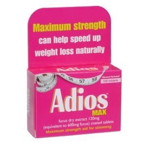 Adios Max Maximum Strength Herbal Slimming Weight Loss - 100 Tablets