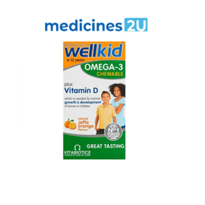 Vitabiotics WellKid Omega-3 - 60 Chewable Capsules 4 - 12 Years Orange Flavour